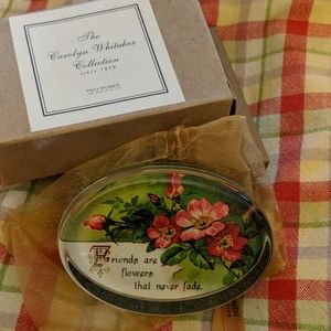 Crystal paperweight Best Friend Roses Christmas